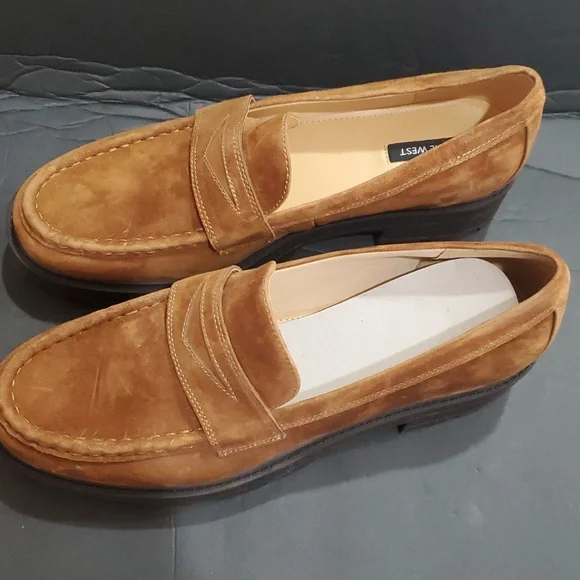 Nine West Keram‎ Light Brown Suede rugged sole Loafers size 12 brand new - Picture 2 of 5